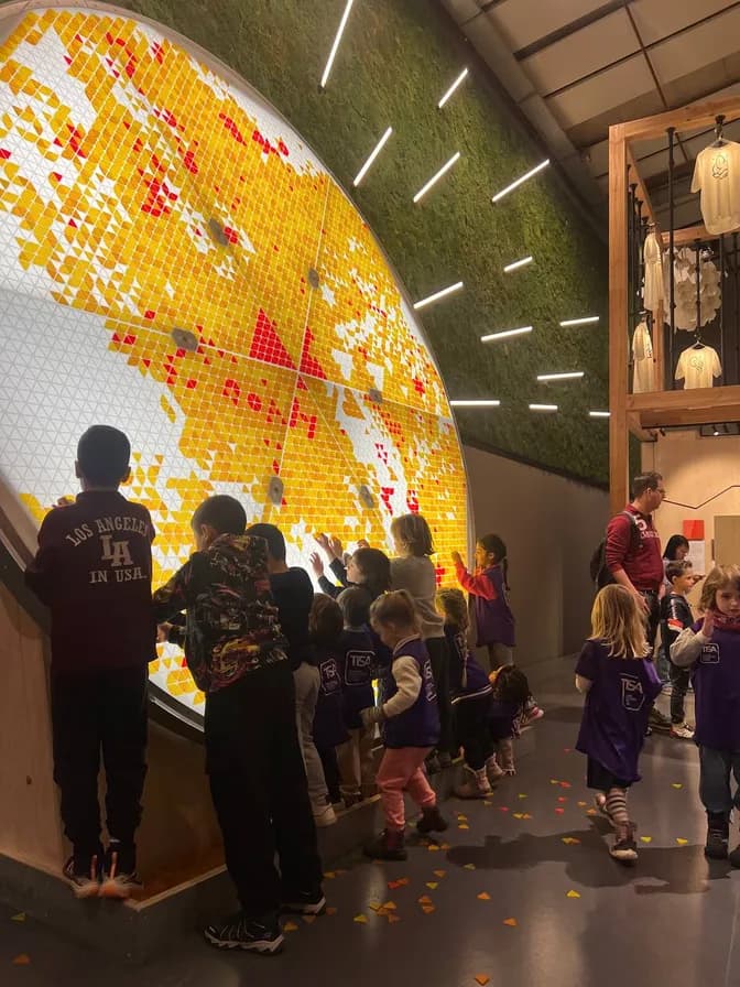 Students on a guided tour during a curriculum-linked museum field trip